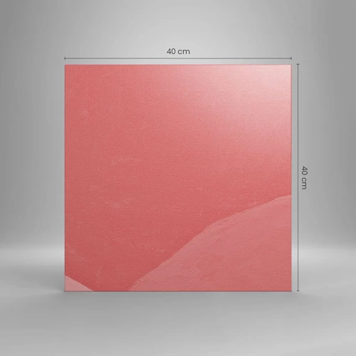 Lærredstryk - Billede på lærred - Organisk komposition i pink - 40x40 cm