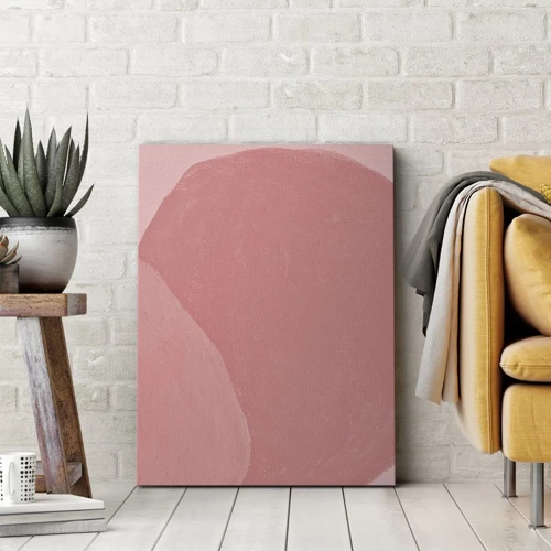 Lærredstryk - Billede på lærred - Organisk komposition i pink - 50x70 cm