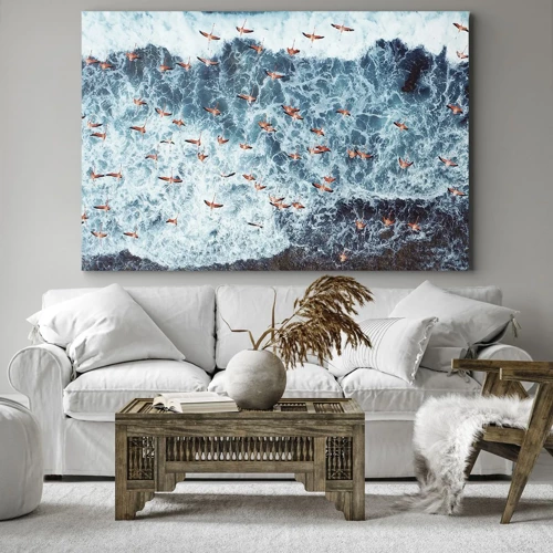 Lærredstryk - Billede på lærred - Parade ved havet - 70x50 cm