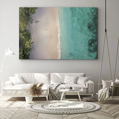 Lærredstryk - Billede på lærred - Paradis strand - 70x50 cm