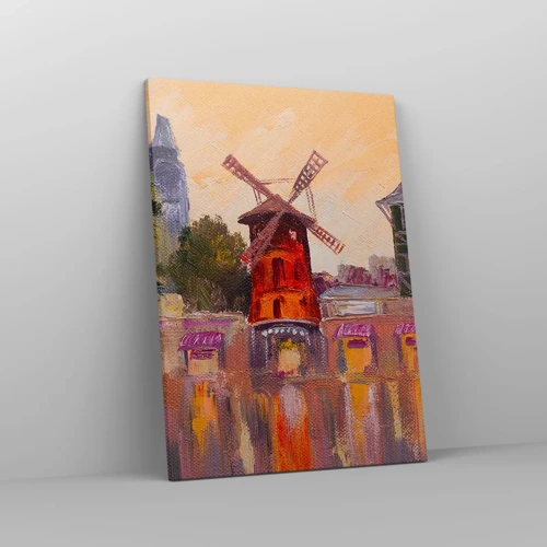 Lærredstryk - Billede på lærred - Parisiske ikoner - Moulin Rouge - 50x70 cm