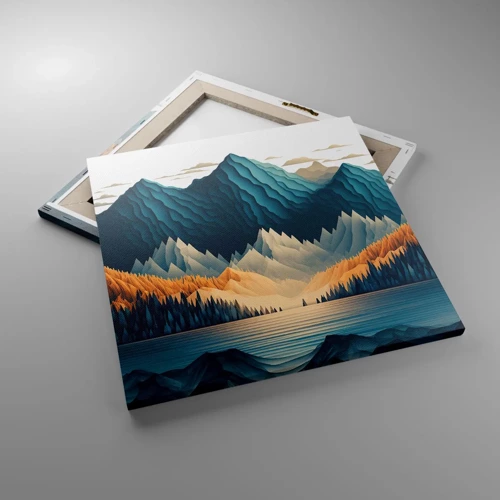 Lærredstryk - Billede på lærred - Perfekt bjerglandskab - 50x50 cm