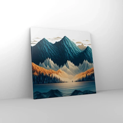 Lærredstryk - Billede på lærred - Perfekt bjerglandskab - 50x50 cm