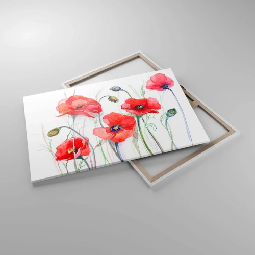 Lærredstryk - Billede på lærred - Polske blomster - 120x80 cm