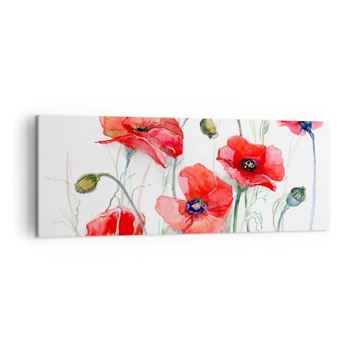 Lærredstryk - Billede på lærred - Polske blomster - 140x50 cm