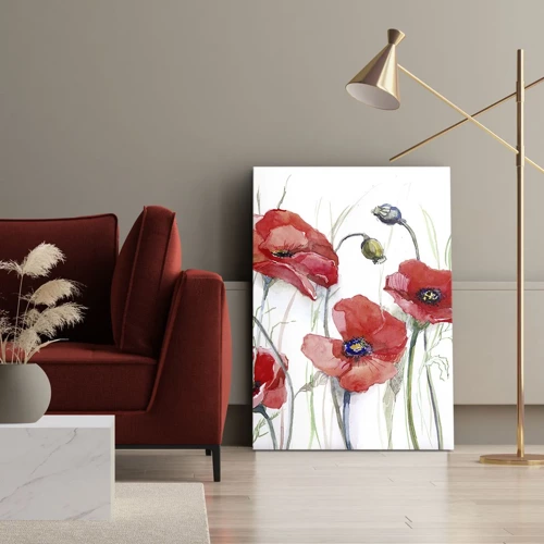 Lærredstryk - Billede på lærred - Polske blomster - 45x80 cm