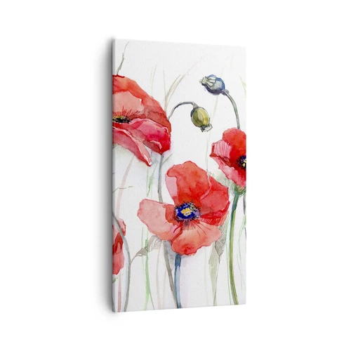 Lærredstryk - Billede på lærred - Polske blomster - 55x100 cm