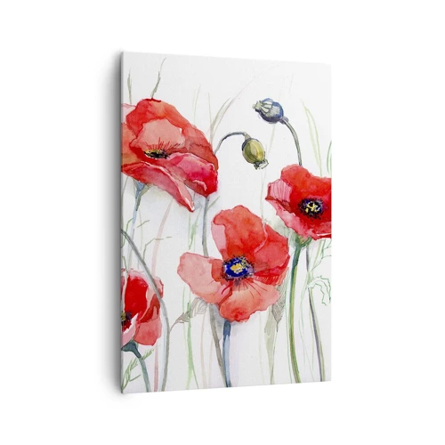 Lærredstryk - Billede på lærred - Polske blomster - 70x100 cm
