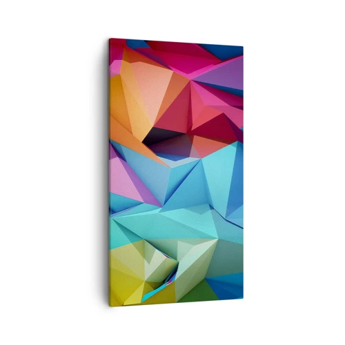 Lærredstryk - Billede på lærred - Regnbue origami - 45x80 cm
