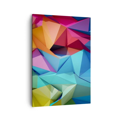 Lærredstryk - Billede på lærred - Regnbue origami - 50x70 cm