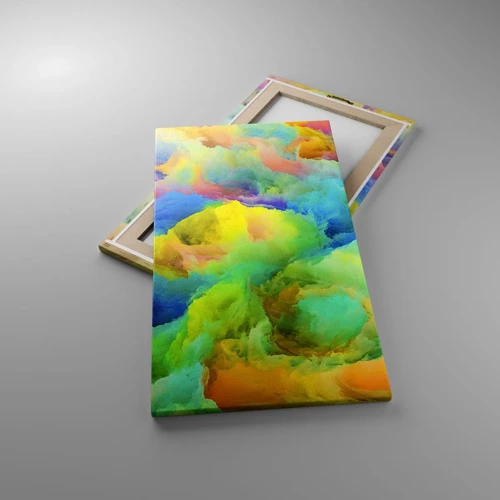 Lærredstryk - Billede på lærred - Regnbuefnug - 45x80 cm