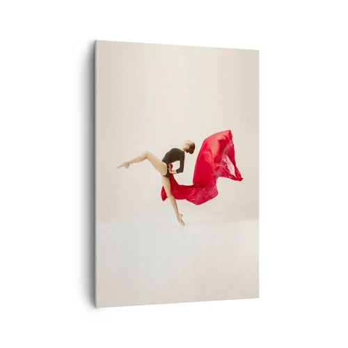 Lærredstryk - Billede på lærred - Rød og sort - 70x100 cm