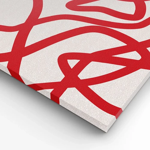 Lærredstryk - Billede på lærred - Rød på hvid - 100x40 cm