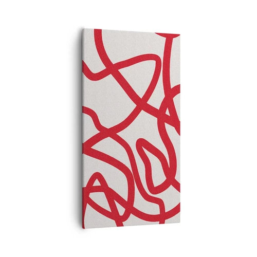Lærredstryk - Billede på lærred - Rød på hvid - 55x100 cm
