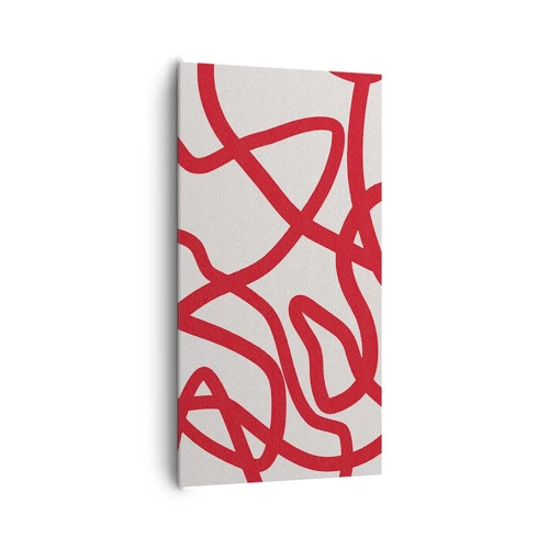 Lærredstryk - Billede på lærred - Rød på hvid - 65x120 cm