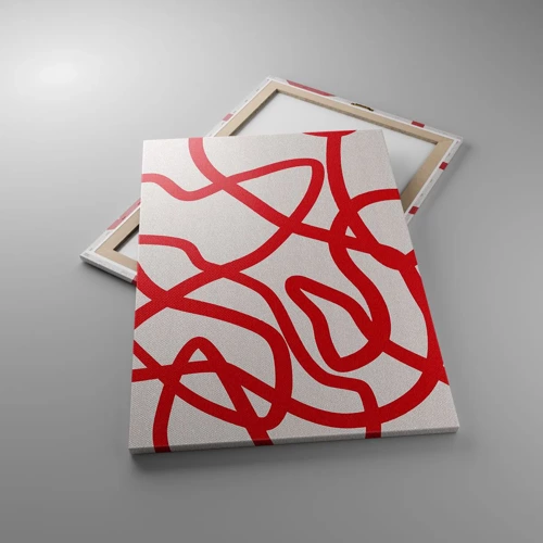 Lærredstryk - Billede på lærred - Rød på hvid - 70x100 cm
