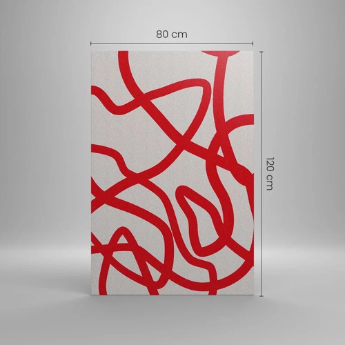 Lærredstryk - Billede på lærred - Rød på hvid - 80x120 cm