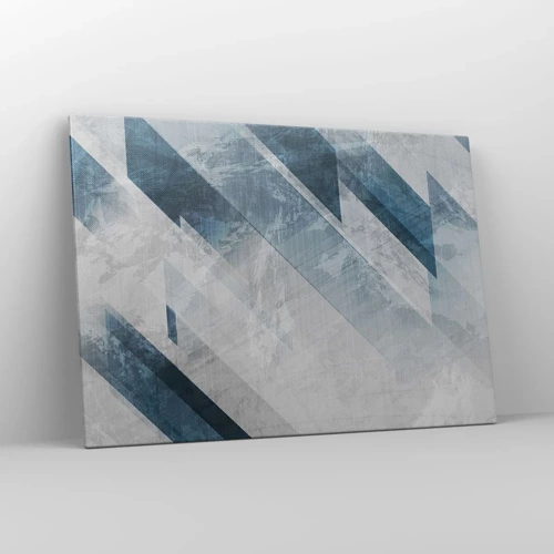 Lærredstryk - Billede på lærred - Rumlig komposition - bevægelse af gråtoner - 100x70 cm