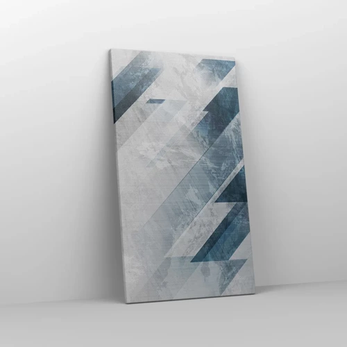 Lærredstryk - Billede på lærred - Rumlig komposition - bevægelse af gråtoner - 45x80 cm