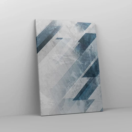 Lærredstryk - Billede på lærred - Rumlig komposition - bevægelse af gråtoner - 50x70 cm