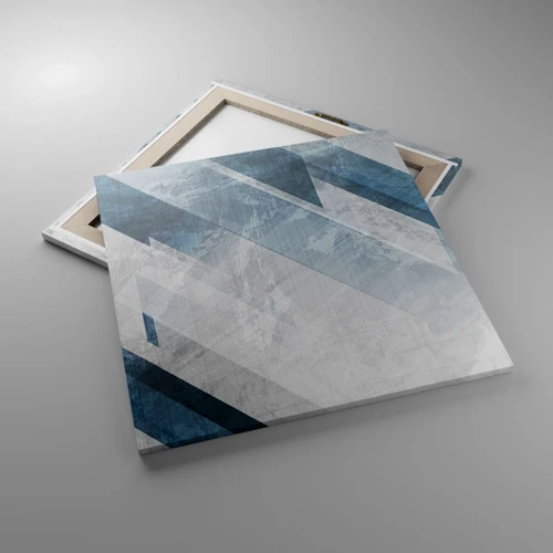 Lærredstryk - Billede på lærred - Rumlig komposition - bevægelse af gråtoner - 60x60 cm