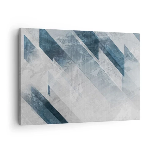Lærredstryk - Billede på lærred - Rumlig komposition - bevægelse af gråtoner - 70x50 cm