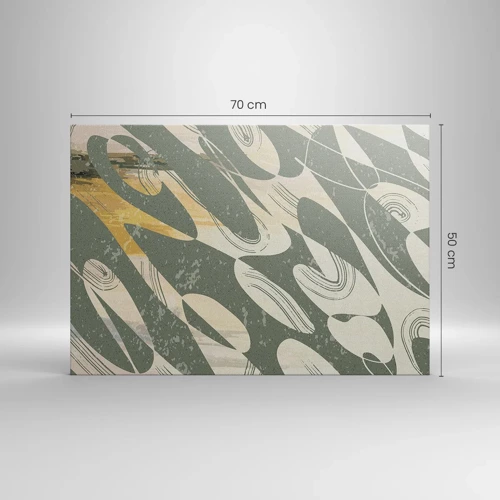 Lærredstryk - Billede på lærred - Rytmisk abstraktion - 70x50 cm
