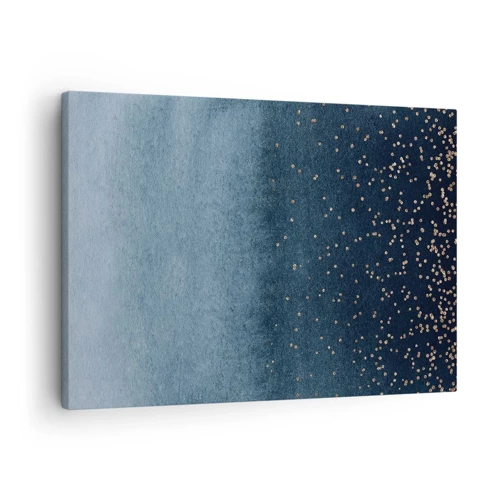 Lærredstryk - Billede på lærred - Sammensætning - blå faser - 70x50 cm