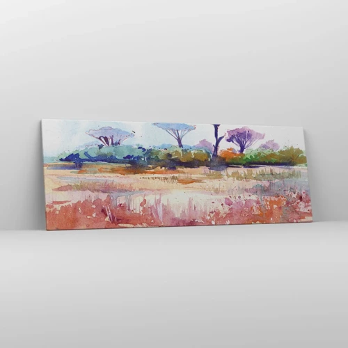 Lærredstryk - Billede på lærred - Savannens farver - 140x50 cm