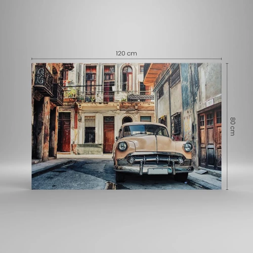 Lærredstryk - Billede på lærred - Siesta i Havana - 120x80 cm