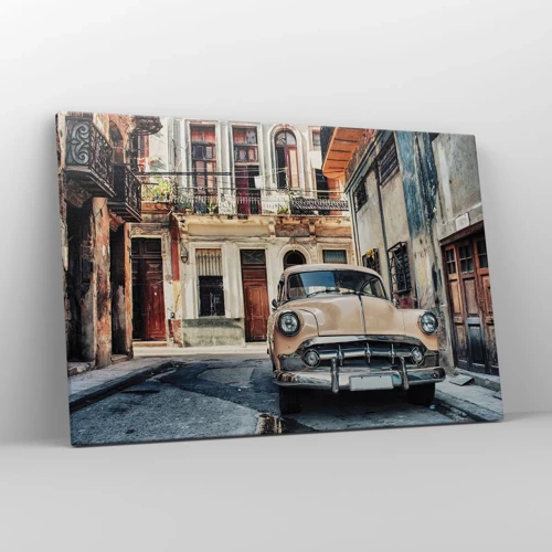 Lærredstryk - Billede på lærred - Siesta i Havana - 120x80 cm