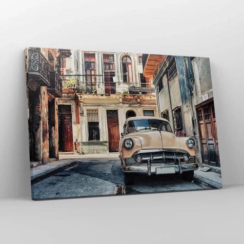 Lærredstryk - Billede på lærred - Siesta i Havana - 70x50 cm