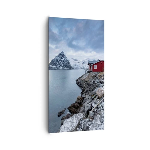 Lærredstryk - Billede på lærred - Skandinavisk tilflugtssted - 65x120 cm