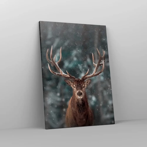 Lærredstryk - Billede på lærred - Skovens konge kronet - 50x70 cm