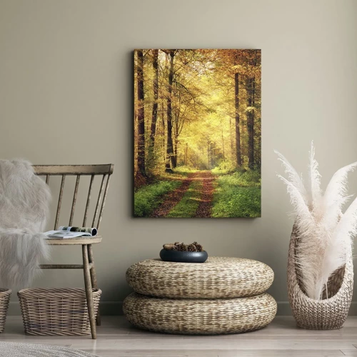 Lærredstryk - Billede på lærred - Skovgylden stilhed - 50x70 cm