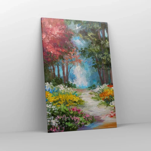 Lærredstryk - Billede på lærred - Skovhave, blomsterskov - 80x120 cm