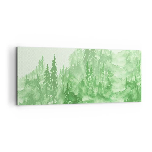 Lærredstryk - Billede på lærred - Sløret af grøn tåge - 100x40 cm