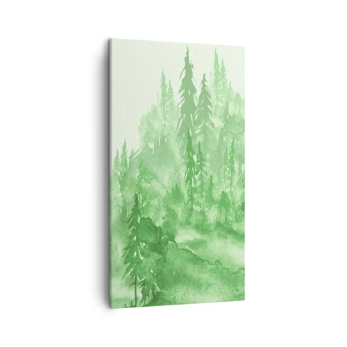 Lærredstryk - Billede på lærred - Sløret af grøn tåge - 45x80 cm