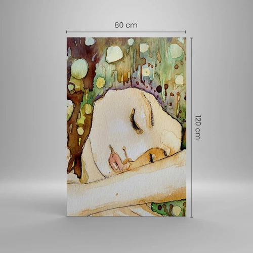 Lærredstryk - Billede på lærred - Smaragd-violet drøm - 80x120 cm