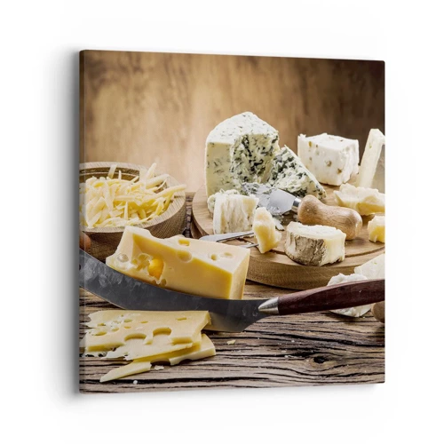 Lærredstryk - Billede på lærred - Smil til osten - 40x40 cm