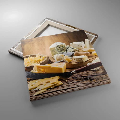 Lærredstryk - Billede på lærred - Smil til osten - 40x40 cm
