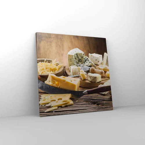 Lærredstryk - Billede på lærred - Smil til osten - 60x60 cm