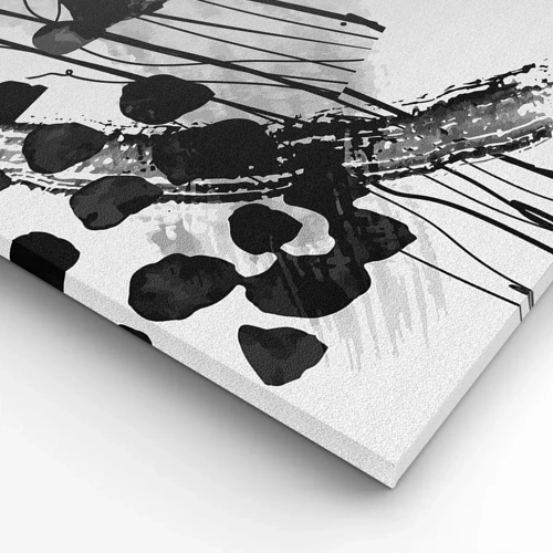 Lærredstryk - Billede på lærred - Sort og hvid organisk abstraktion - 70x70 cm