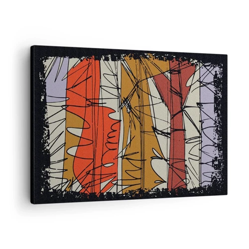 Lærredstryk - Billede på lærred - Spontan komposition - 70x50 cm