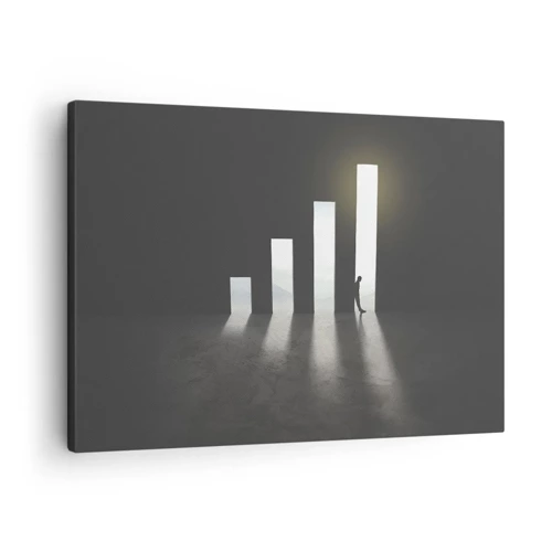 Lærredstryk - Billede på lærred - Succes - et indtryk - 70x50 cm
