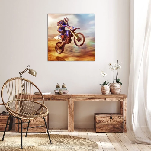 Lærredstryk - Billede på lærred - Svimmelhed på motorcykel - 60x60 cm