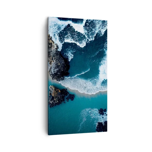 Lærredstryk - Billede på lærred - Svøbt i bølger - 45x80 cm