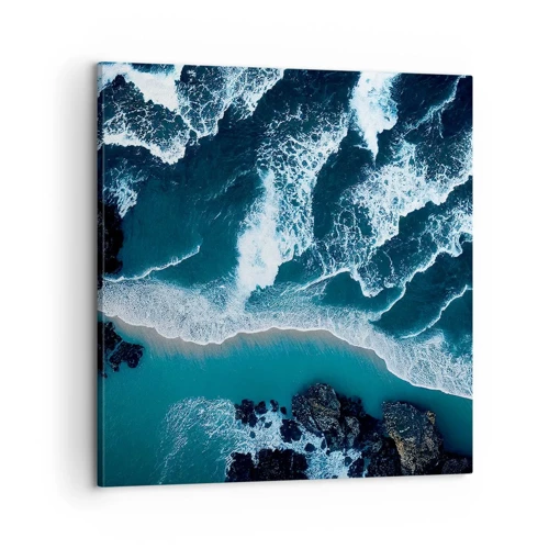 Lærredstryk - Billede på lærred - Svøbt i bølger - 60x60 cm