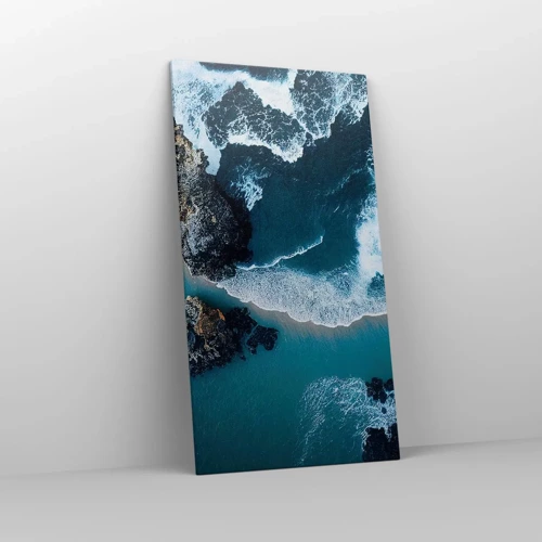Lærredstryk - Billede på lærred - Svøbt i bølger - 65x120 cm