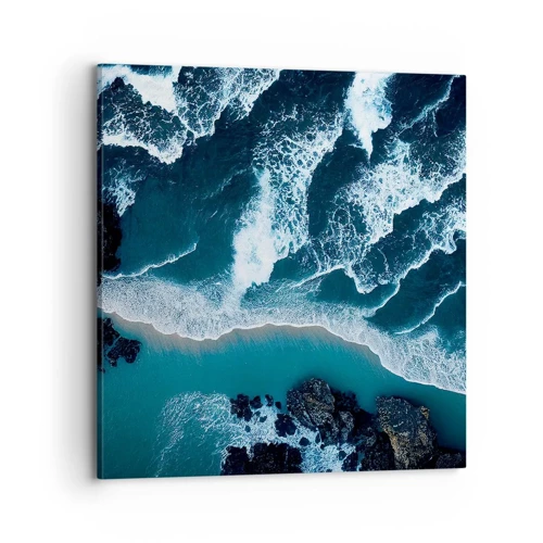Lærredstryk - Billede på lærred - Svøbt i bølger - 70x70 cm
